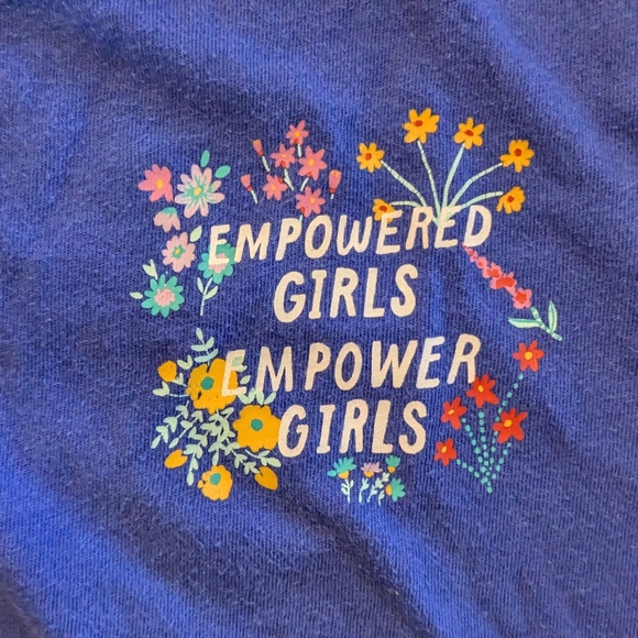 🍁2/$7🍁OLD NAVY Blue Empowered Girls Tee Shirt - Picture 2 of 3